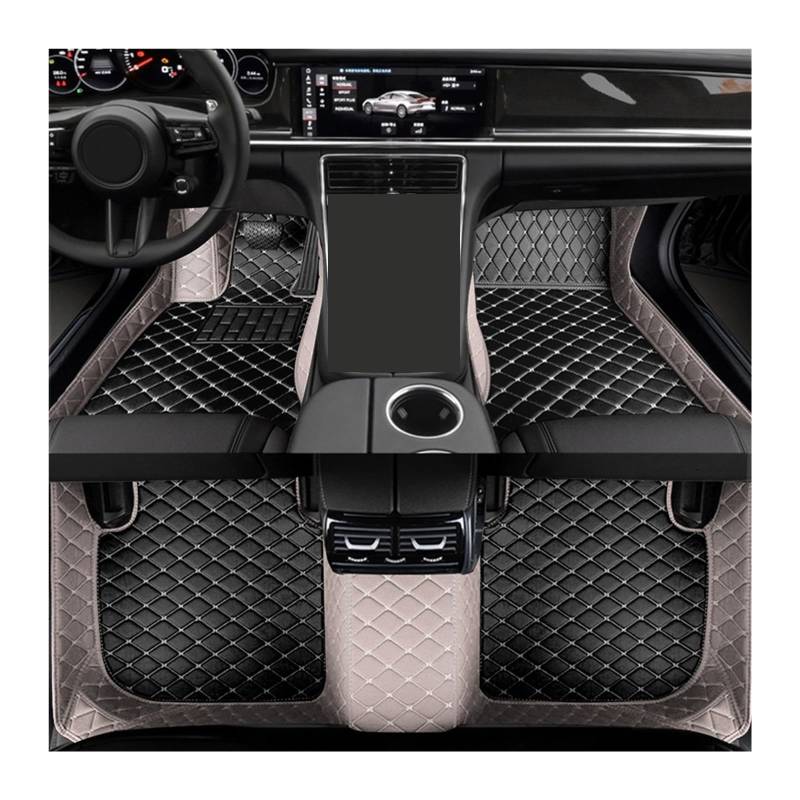 Automatten Benutzerdefinierte Auto-Fußmatte Für Benz C-Klasse Für W203 2004–2007 Für W204 Für W205 Für W206 Innen-Kunstleder Fussmatten Auto(Gray Black,C W204 2007-2014) von DHDYJSA
