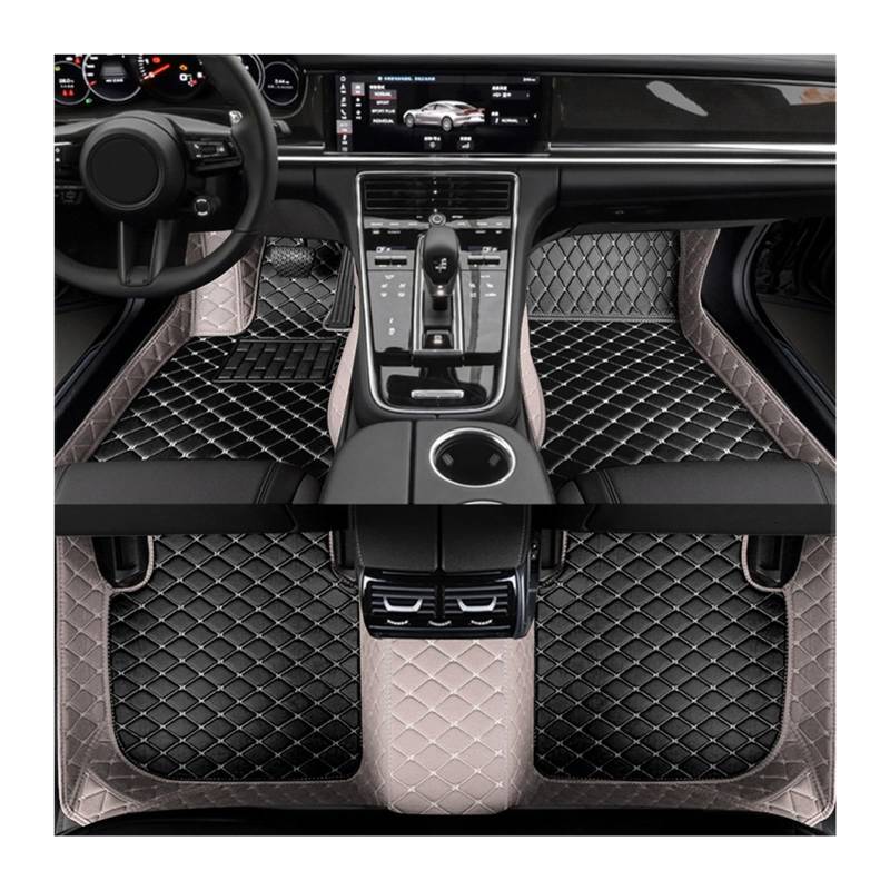 Automatten Benutzerdefinierte Auto-Fußmatte Für Benz C-Klasse Für W203 2004–2007 Für W204 Für W205 Für W206 Innen-Kunstleder Fussmatten Auto(Gray Black,C W206 2021-2023) von DHDYJSA