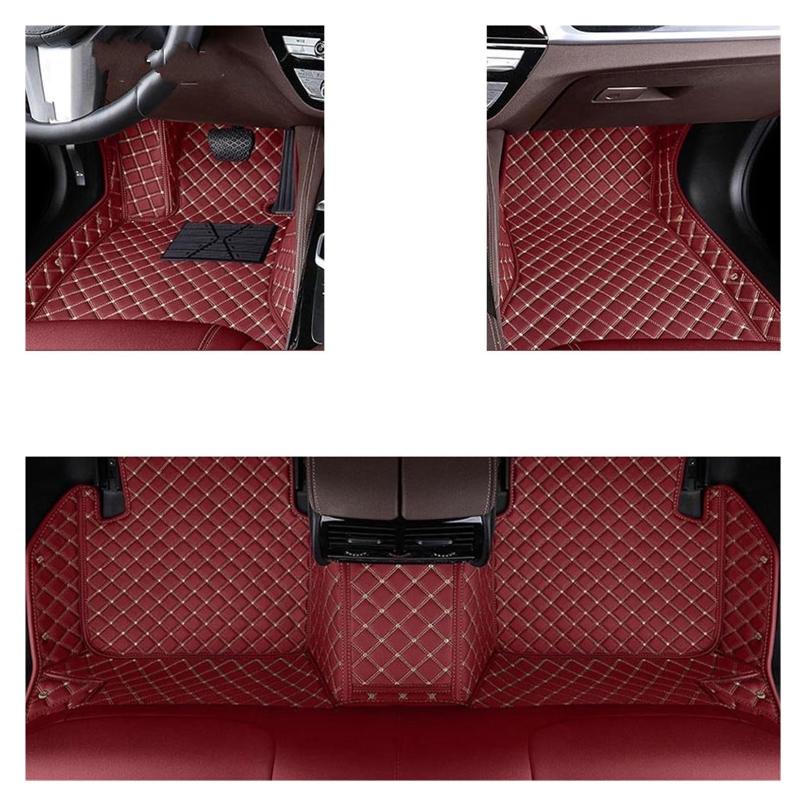 Automatten Benutzerdefinierte Auto Fußmatten Für Benz Für ML Für W164 Für W166 2005-2017 Auto Teppiche Fuß Coche Fussmatten Auto(Wine red,2005-2011 For W164) von DHDYJSA