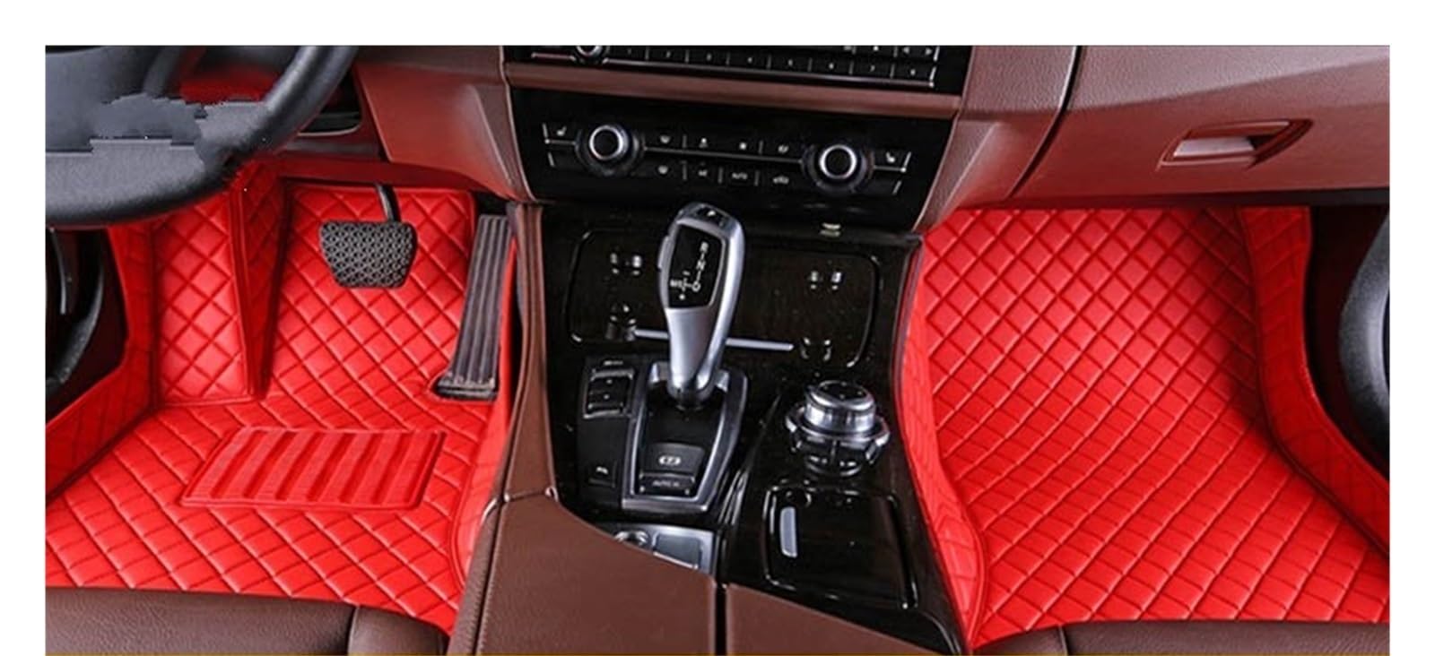 Automatten Benutzerdefinierte Auto-Fußmatten Für VW Für Tiguan 2007–2023 Auto-Teppiche Fußmatten Coche-Zubehör Fussmatten Auto(Red,2007-2016) von DHDYJSA
