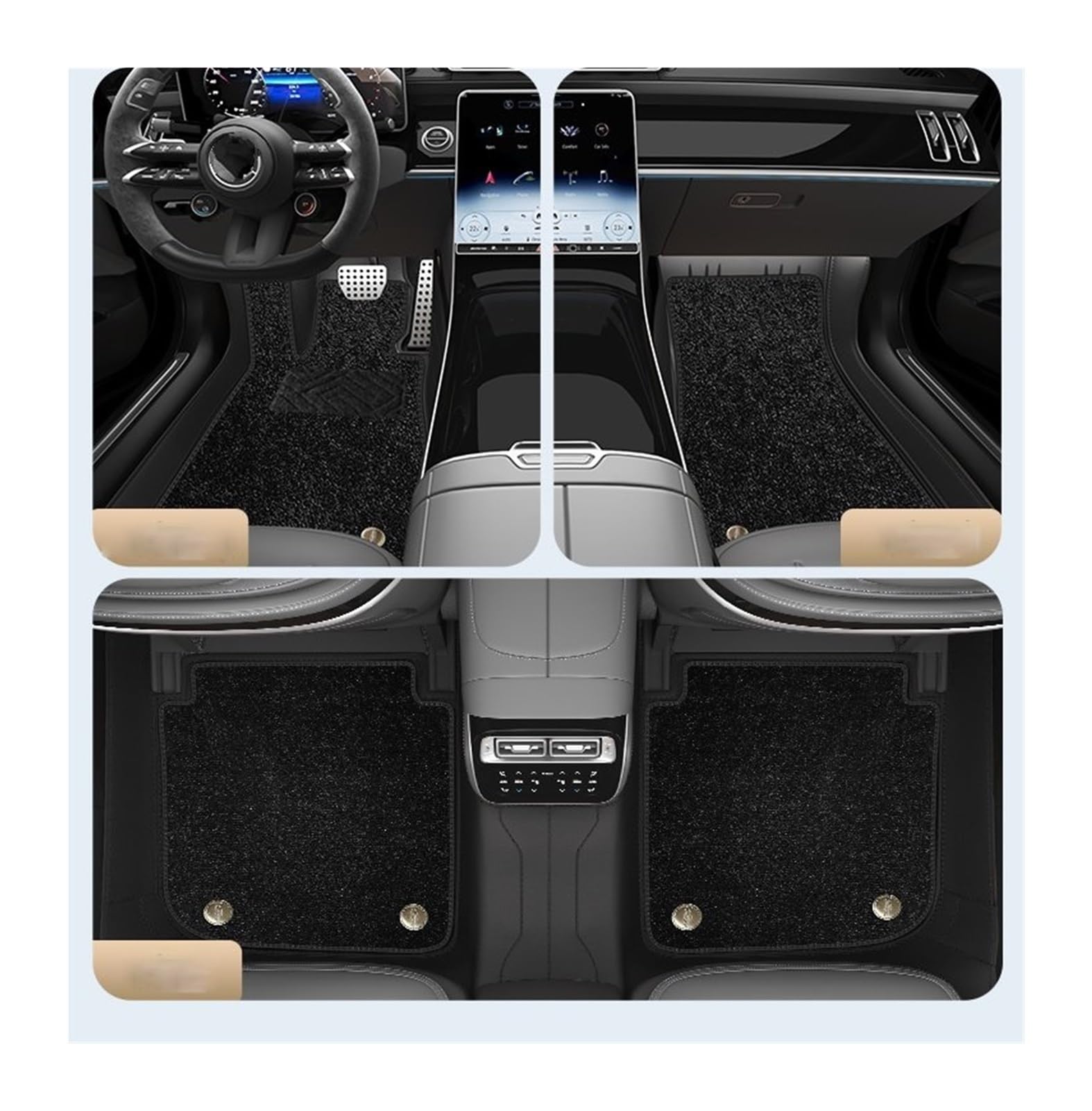 Automatten Benutzerdefinierte Komplettes Set Leder Auto Fußmatten Automatte Innenausstattung Automatte Innenzubehör Für Maserati Für Levante 2016-2021 Fussmatten Auto(A 7 PCS) von DHDYJSA