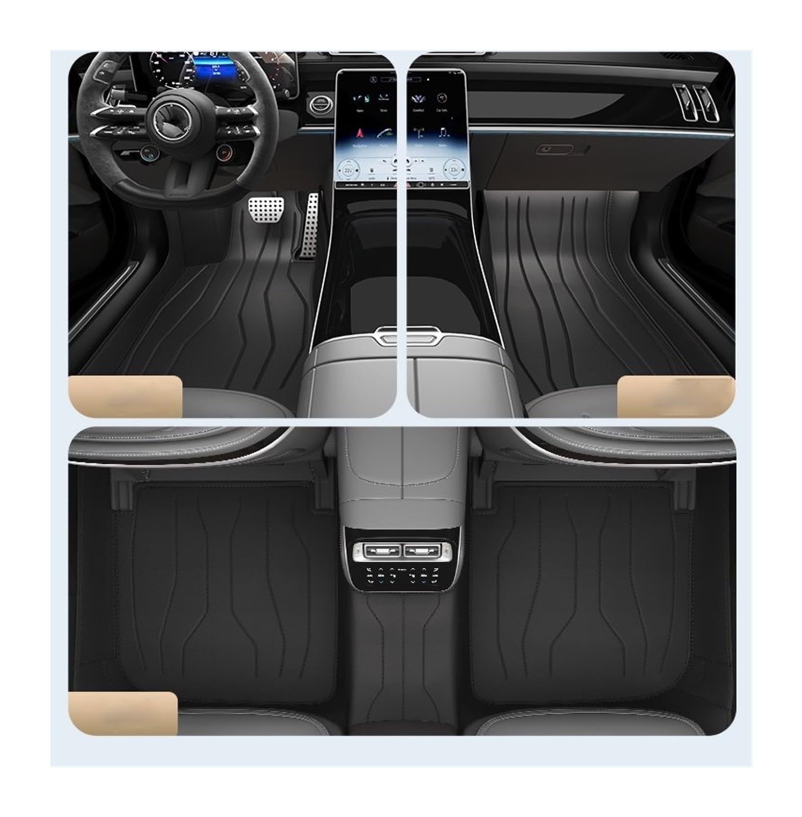 Automatten Benutzerdefinierte Komplettes Set Leder Auto Fußmatten Automatte Innenausstattung Automatte Innenzubehör Für Maserati Für Levante 2016-2021 Fussmatten Auto(B 5 PCS) von DHDYJSA