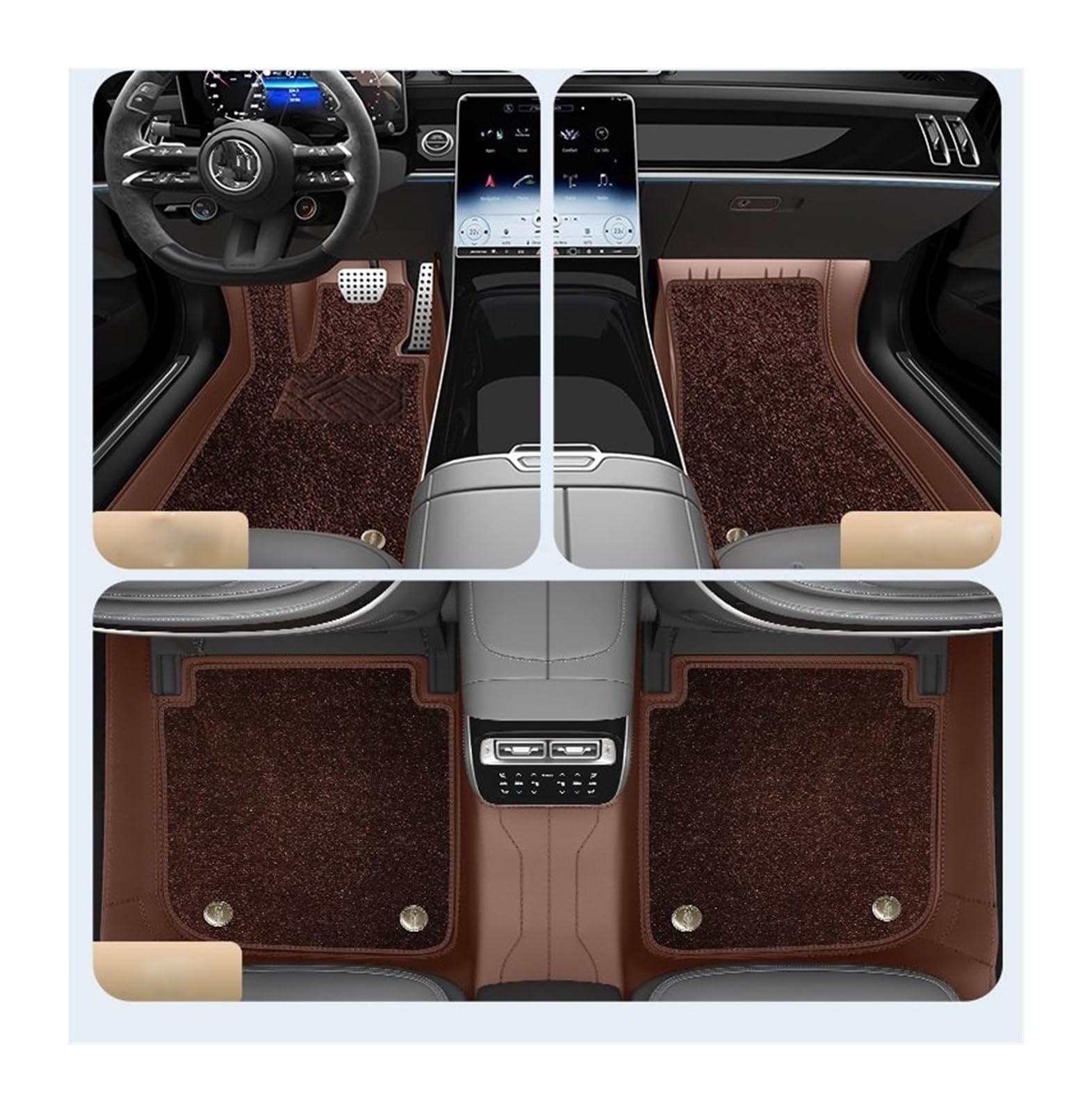 Automatten Benutzerdefinierte Komplettes Set Leder Auto Fußmatten Automatte Innenausstattung Automatte Innenzubehör Für Maserati Für Levante 2016-2021 Fussmatten Auto(B 7 PCS) von DHDYJSA