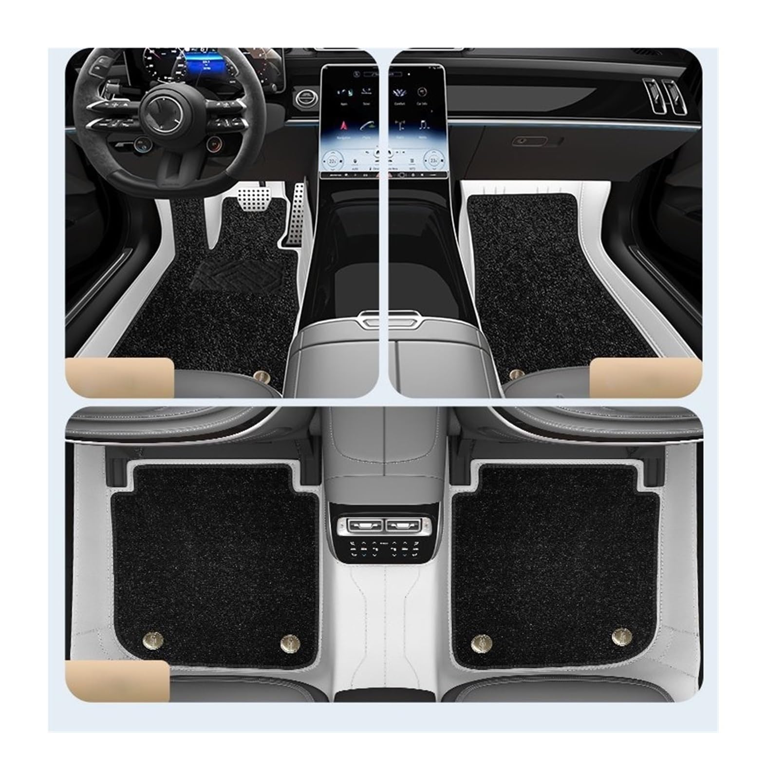 Automatten Benutzerdefinierte Komplettes Set Leder Auto Fußmatten Automatte Innenausstattung Automatte Innenzubehör Für Maserati Für Levante 2016-2021 Fussmatten Auto(C 7 PCS) von DHDYJSA