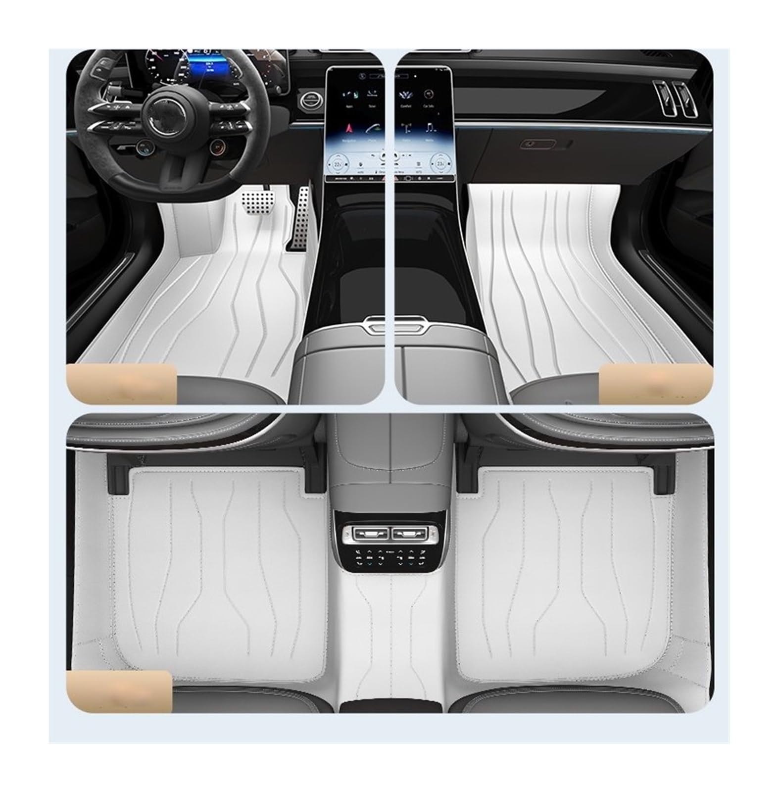 Automatten Benutzerdefinierte Komplettes Set Leder Auto Fußmatten Automatte Innenausstattung Automatte Innenzubehör Für Maserati Für Levante 2016-2021 Fussmatten Auto(D 5 PCS) von DHDYJSA