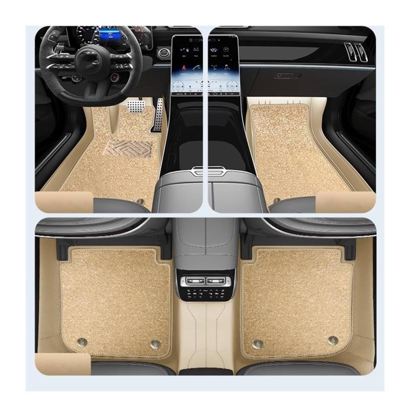 Automatten Benutzerdefinierte Komplettes Set Leder Auto Fußmatten Automatte Innenausstattung Automatte Innenzubehör Für Maserati Für Levante 2016-2021 Fussmatten Auto(D 7 PCS) von DHDYJSA