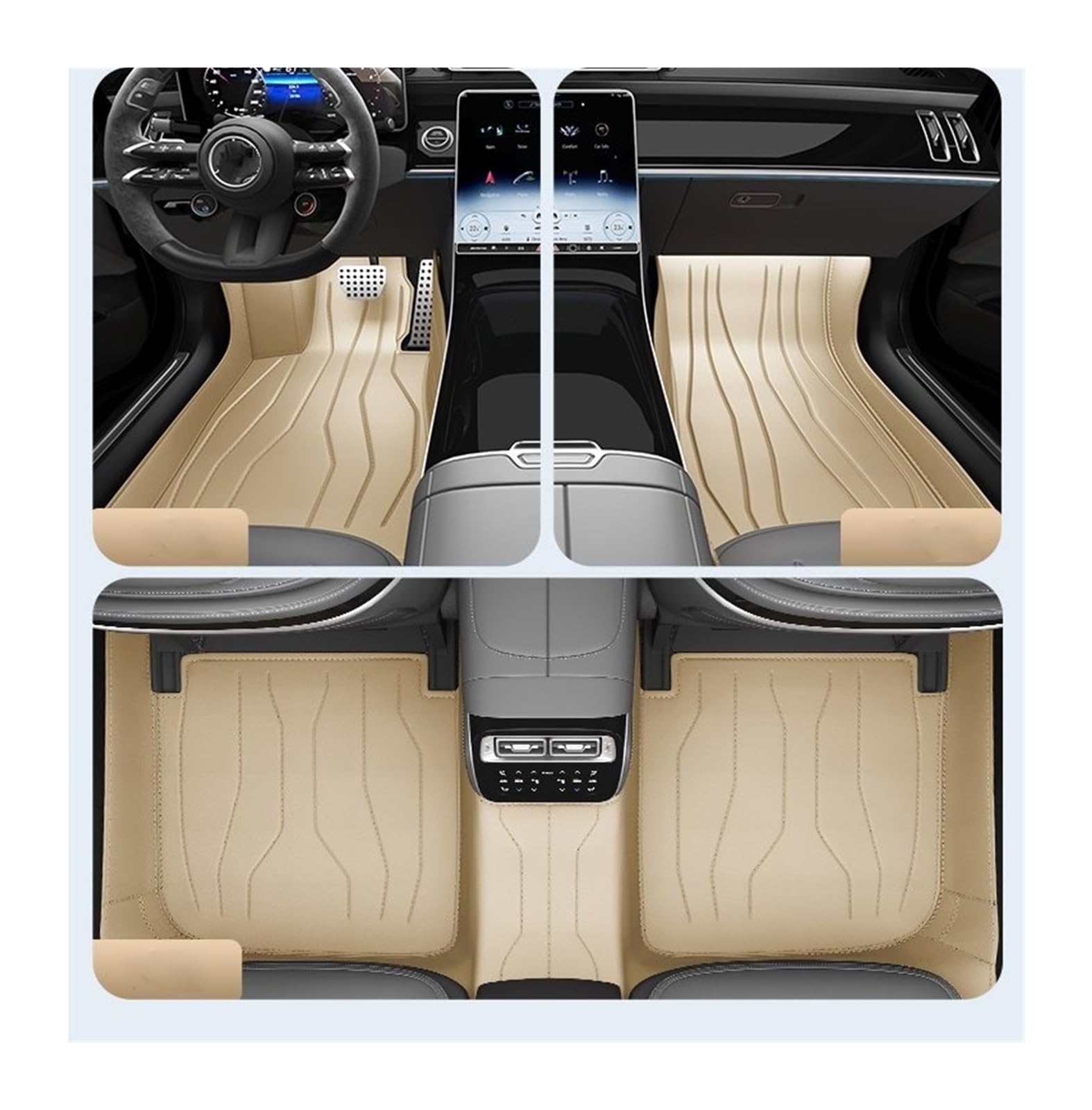 Automatten Benutzerdefinierte Komplettes Set Leder Auto Fußmatten Automatte Innenausstattung Automatte Innenzubehör Für Maserati Für Levante 2016-2021 Fussmatten Auto(E 5 PCS) von DHDYJSA