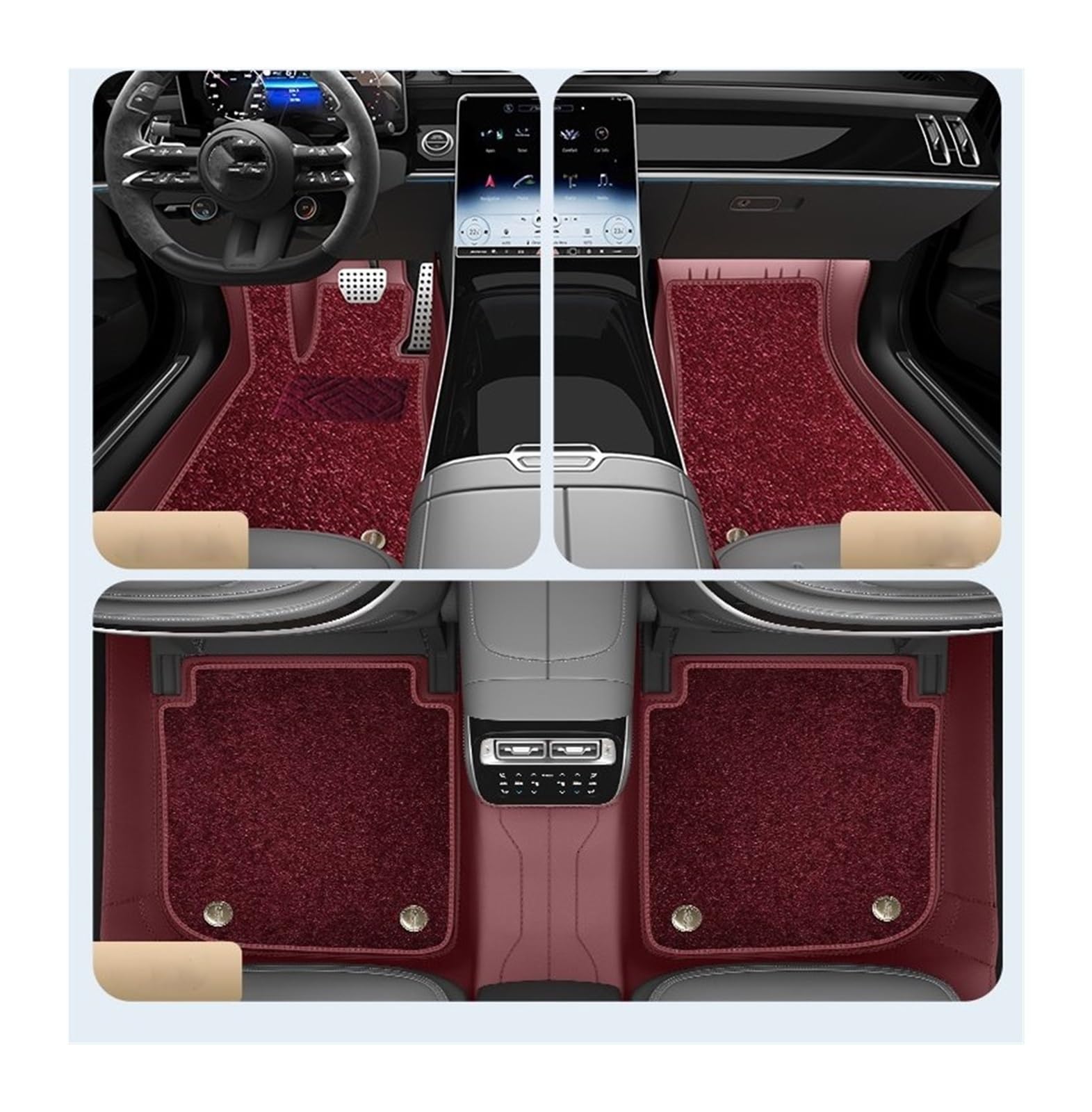 Automatten Benutzerdefinierte Komplettes Set Leder Auto Fußmatten Automatte Innenausstattung Automatte Innenzubehör Für Maserati Für Levante 2016-2021 Fussmatten Auto(E 7 PCS) von DHDYJSA