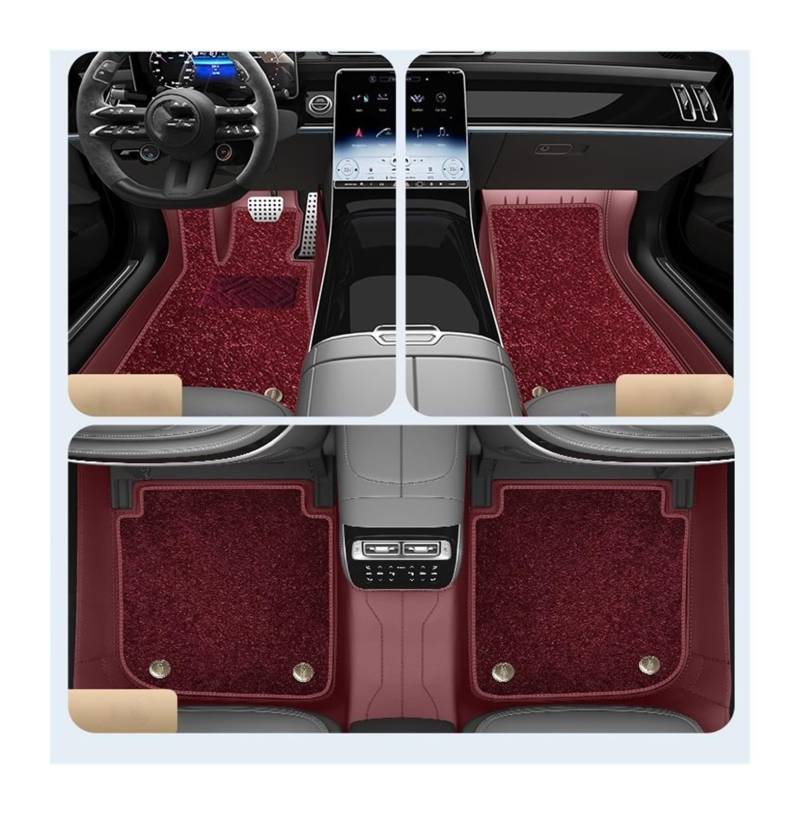 Automatten Benutzerdefinierte Komplettes Set Leder Auto Fußmatten Automatte Innenausstattung Automatte Innenzubehör Für Maserati Für Levante 2016-2021 Fussmatten Auto(E 7 PCS) von DHDYJSA
