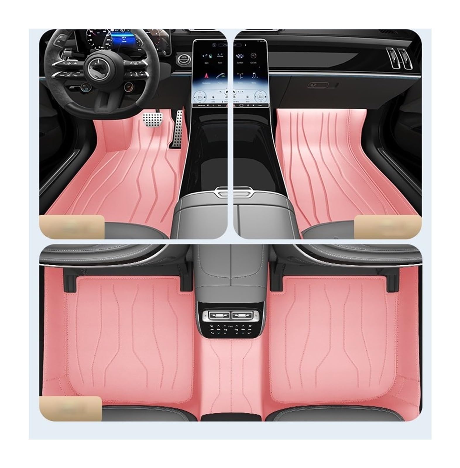 Automatten Benutzerdefinierte Komplettes Set Leder Auto Fußmatten Automatte Innenausstattung Automatte Innenzubehör Für Maserati Für Levante 2016-2021 Fussmatten Auto(F 5 PCS) von DHDYJSA