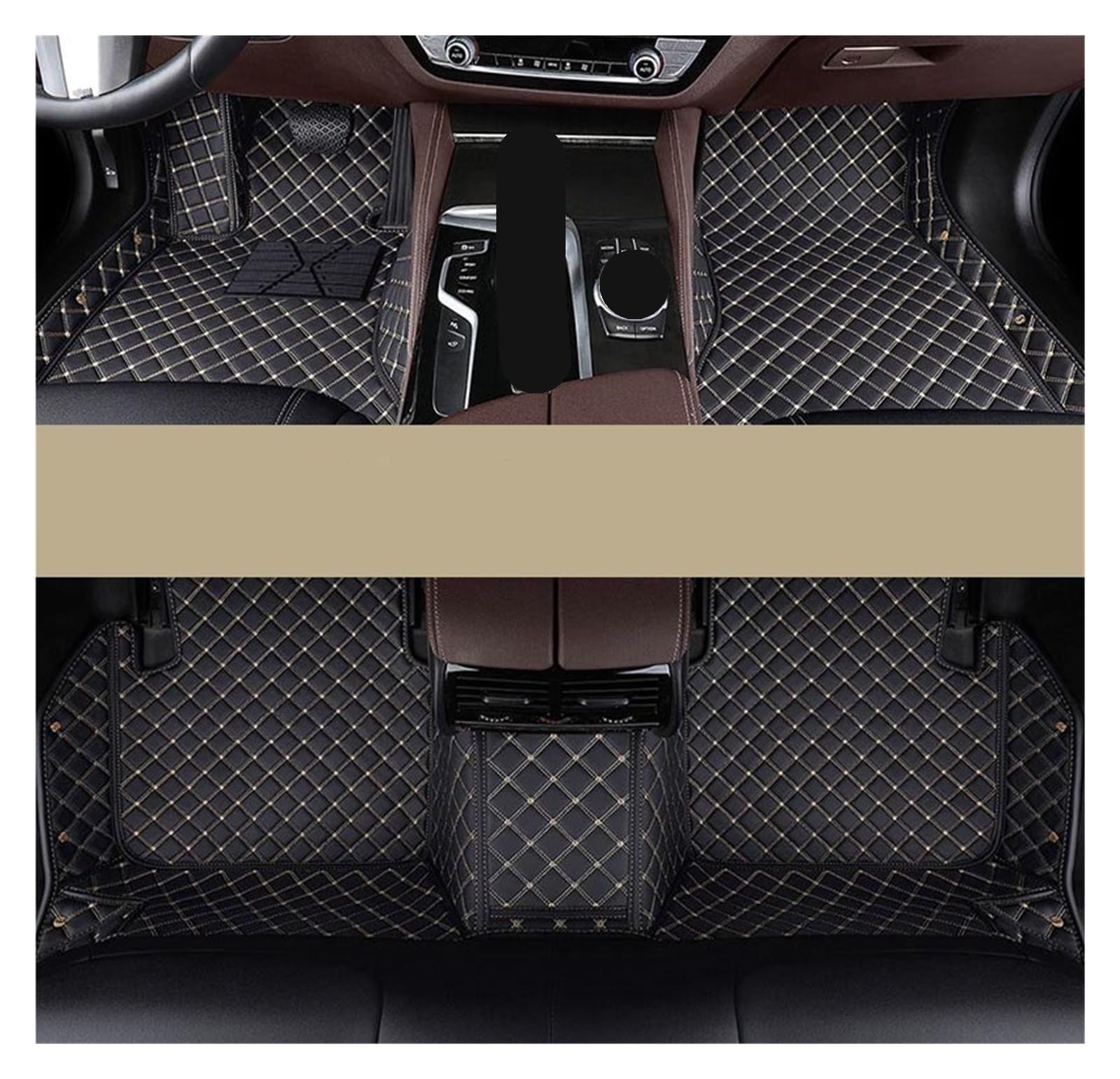 Automatten Custom Car Fußmatten Auto Teppiche Fuß Coche Zubehör Für Lexus Für GX Für GX460 Für GX470 2001-2023 Fussmatten Auto(Black-beige,2010-2023) von DHDYJSA