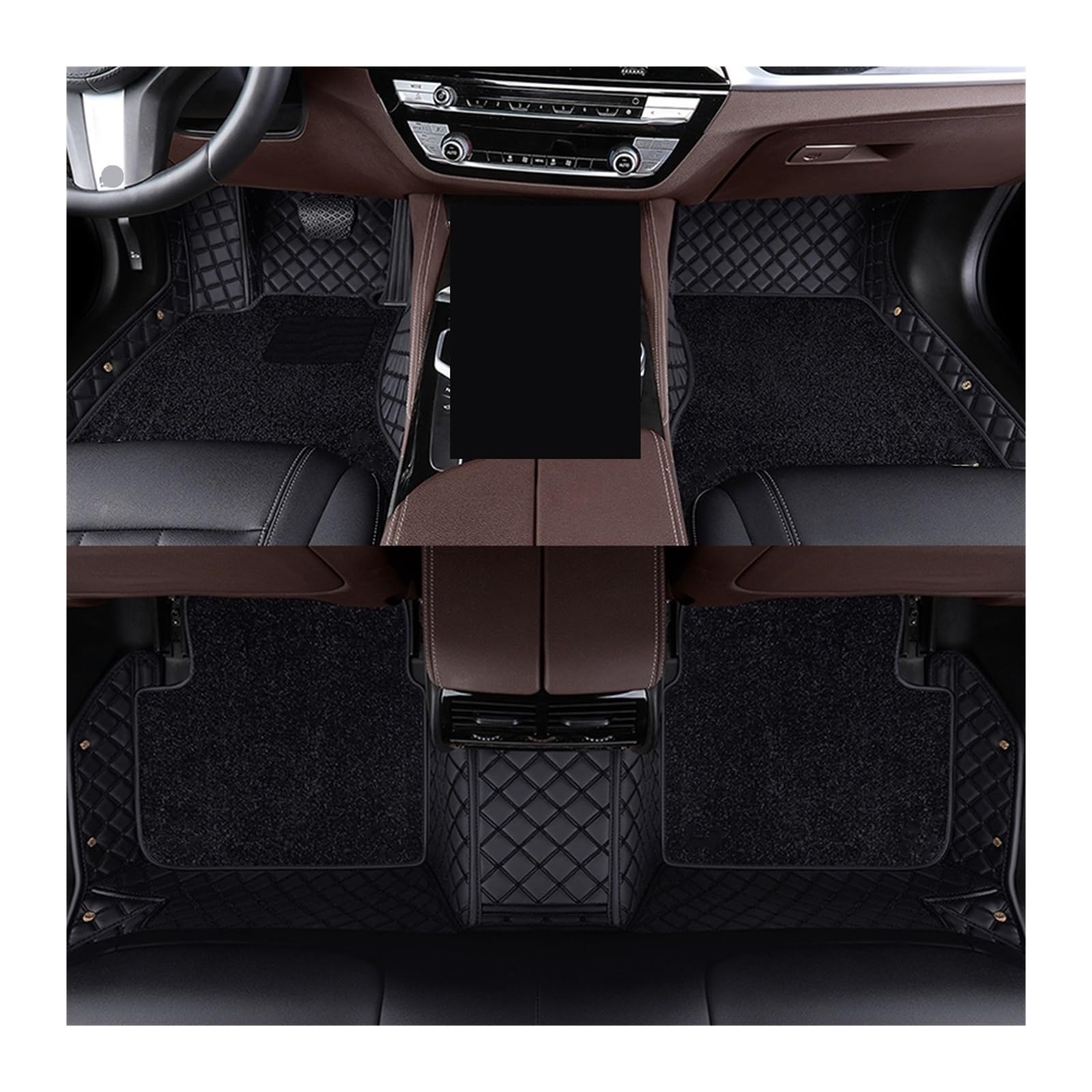 Automatten Doppelschichtige Auto-Fußmatten Für X3 Für E83 2003–2010 Für F25 2011–2017 Für G01 2018–2023 Fussmatten Auto(All black,For E83 2003-2010) von DHDYJSA