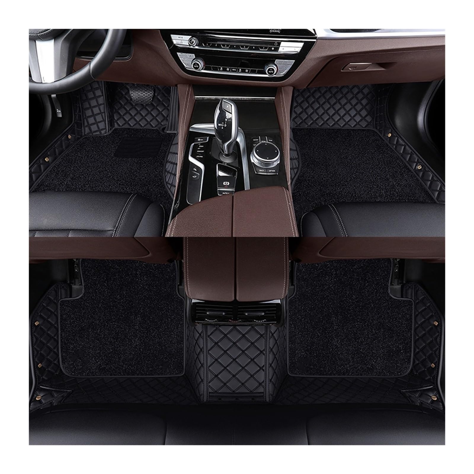 Automatten Doppelschichtige Auto-Fußmatten Für X3 Für E83 2003–2010 Für F25 2011–2017 Für G01 2018–2023 Fussmatten Auto(All black,For E83 2003-2010) von DHDYJSA