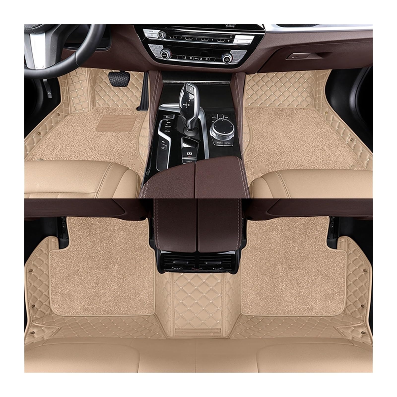 Automatten Doppelschichtige Auto-Fußmatten Für X3 Für E83 2003–2010 Für F25 2011–2017 Für G01 2018–2023 Fussmatten Auto(Beige,For E83 2003-2010) von DHDYJSA