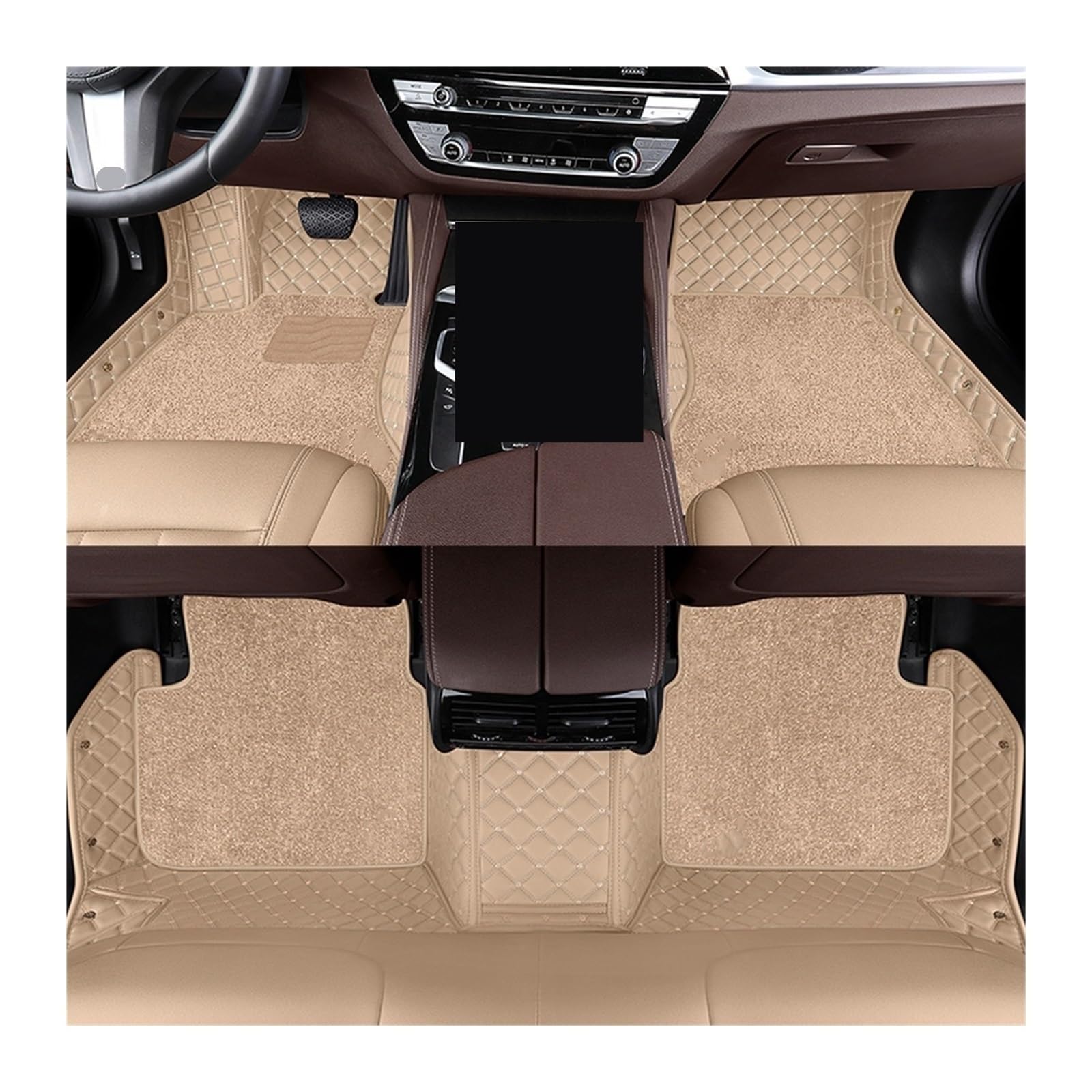Automatten Doppelschichtige Auto-Fußmatten Für X3 Für E83 2003–2010 Für F25 2011–2017 Für G01 2018–2023 Fussmatten Auto(Beige,For F25 2011-2017) von DHDYJSA