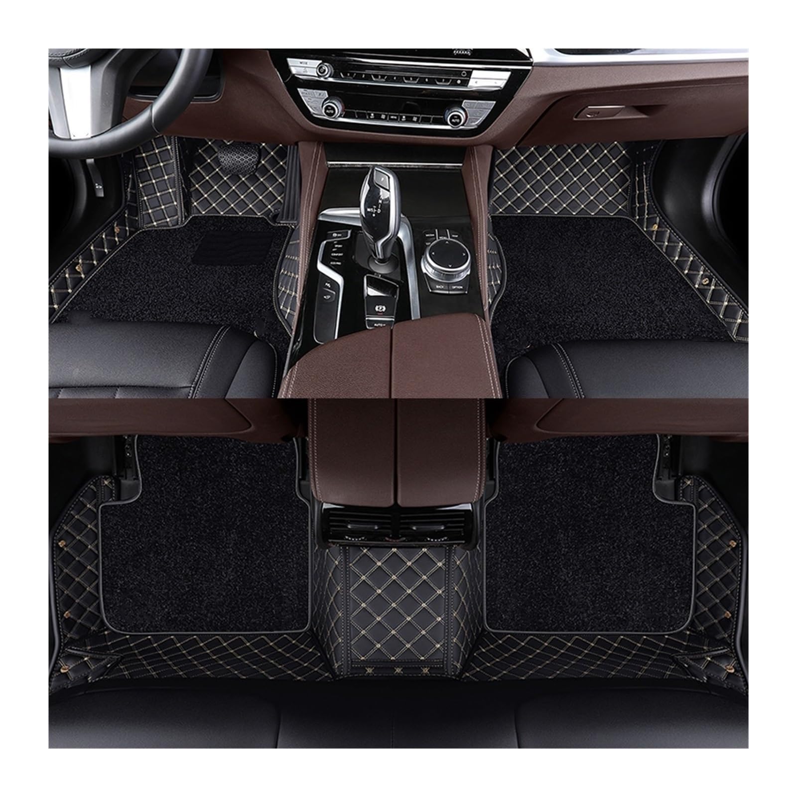 Automatten Doppelschichtige Auto-Fußmatten Für X3 Für E83 2003–2010 Für F25 2011–2017 Für G01 2018–2023 Fussmatten Auto(Black beige,For E83 2003-2010) von DHDYJSA