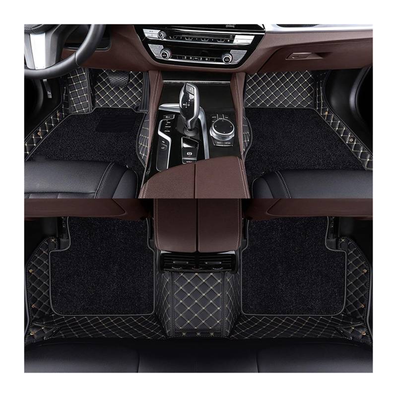 Automatten Doppelschichtige Auto-Fußmatten Für X3 Für E83 2003–2010 Für F25 2011–2017 Für G01 2018–2023 Fussmatten Auto(Black beige,For E83 2003-2010) von DHDYJSA