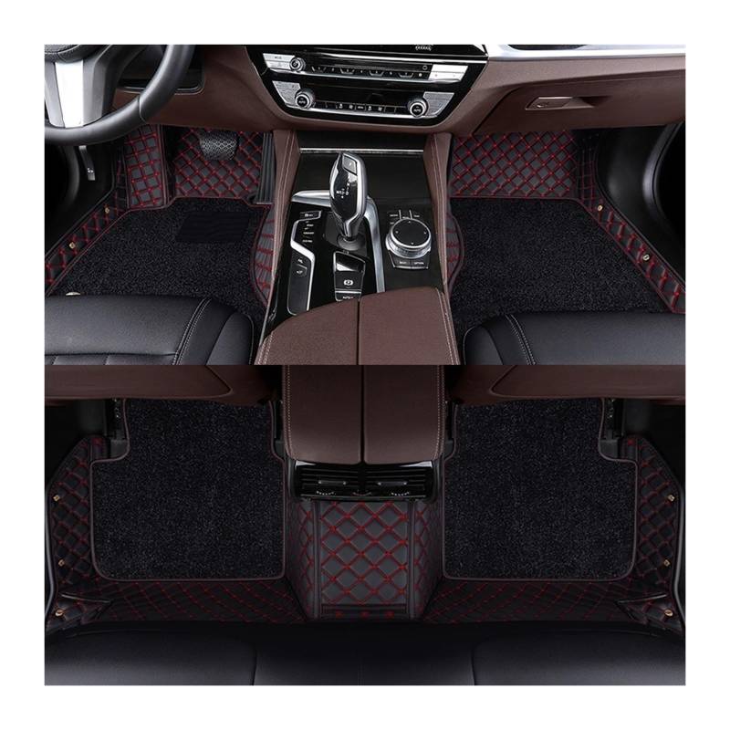 Automatten Doppelschichtige Auto-Fußmatten Für X3 Für E83 2003–2010 Für F25 2011–2017 Für G01 2018–2023 Fussmatten Auto(Black red,For G01 2018-2023) von DHDYJSA