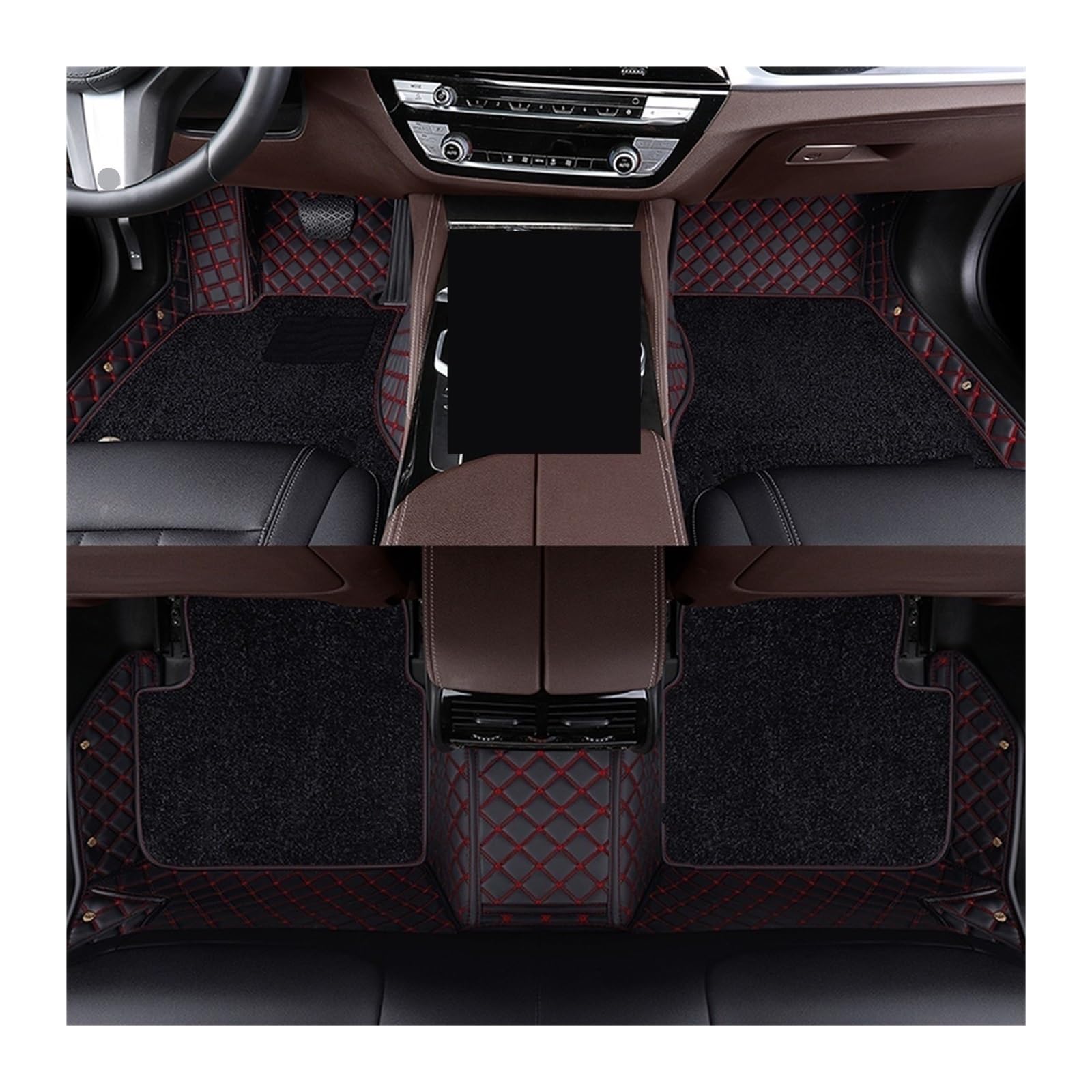 Automatten Doppelschichtige Auto-Fußmatten Für X3 Für E83 2003–2010 Für F25 2011–2017 Für G01 2018–2023 Fussmatten Auto(Black red,For G01 2018-2023) von DHDYJSA