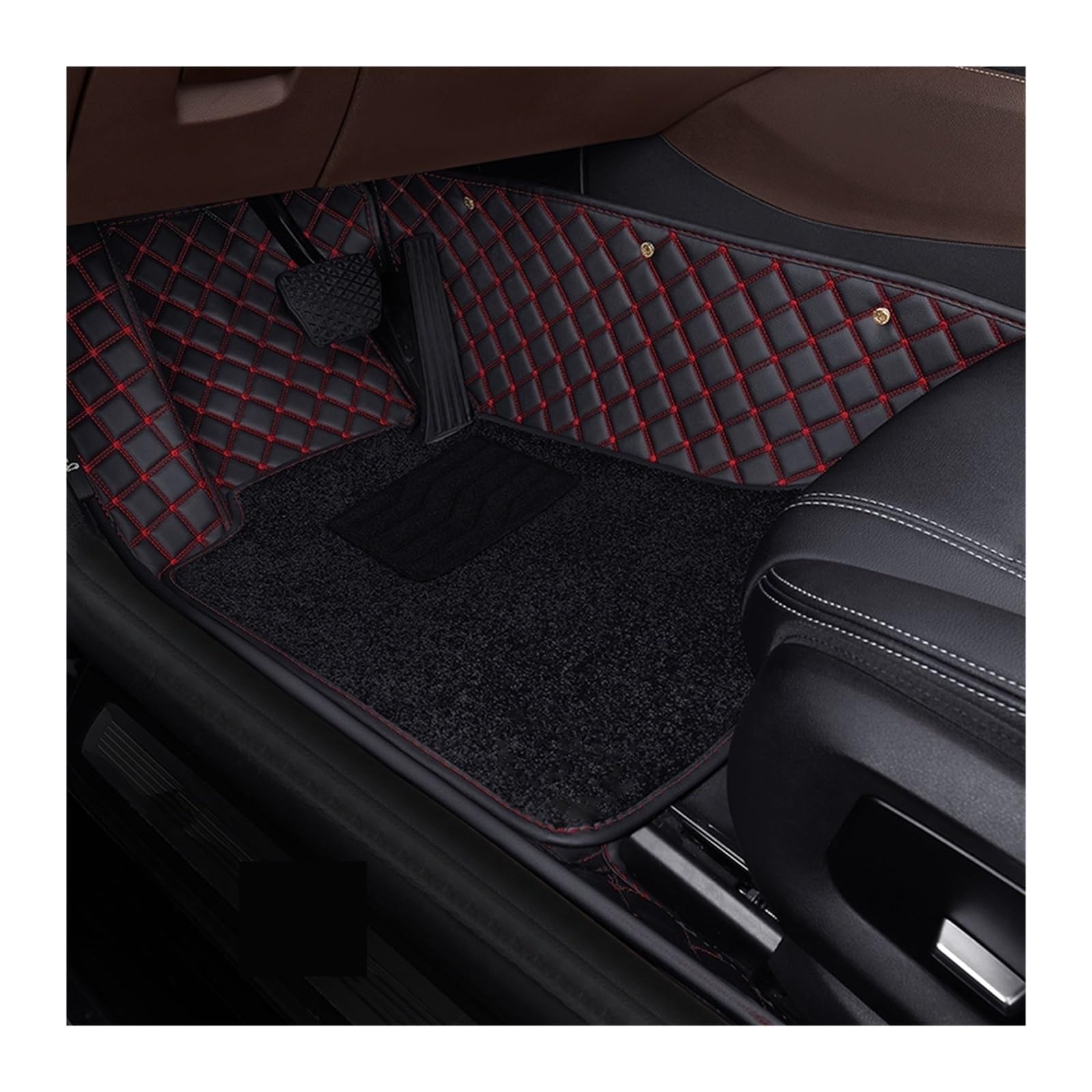 Automatten Doppelschichtige Auto-Fußmatten Für X3 Für E83 2003–2010 Für F25 2011–2017 Für G01 2018–2023 Fussmatten Auto(Black red 1set,For E83 2003-2010) von DHDYJSA