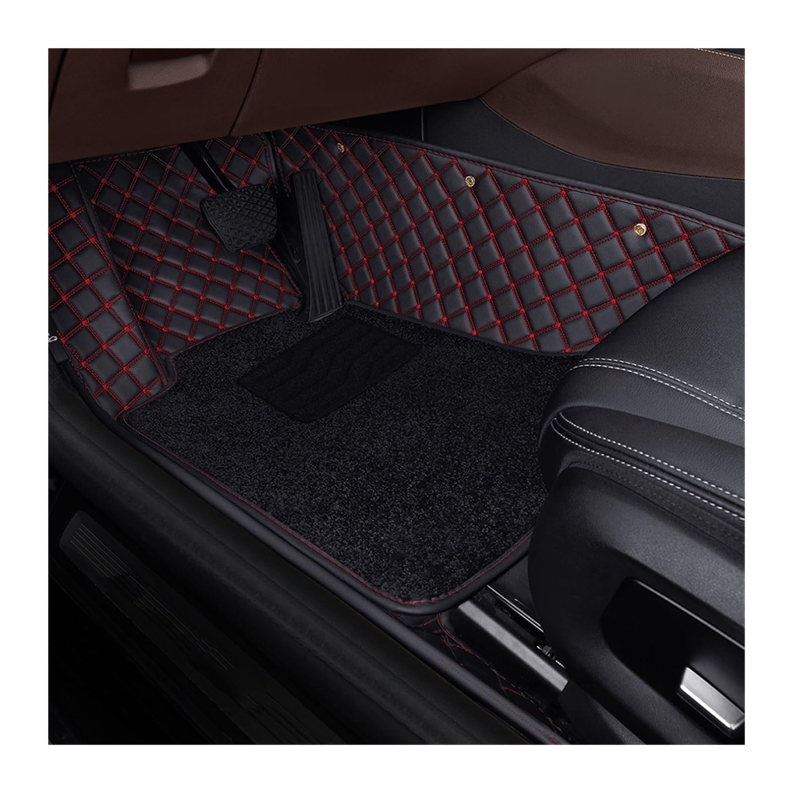 Automatten Doppelschichtige Auto-Fußmatten Für X3 Für E83 2003–2010 Für F25 2011–2017 Für G01 2018–2023 Fussmatten Auto(Black red 1set,For G01 2018-2023) von DHDYJSA