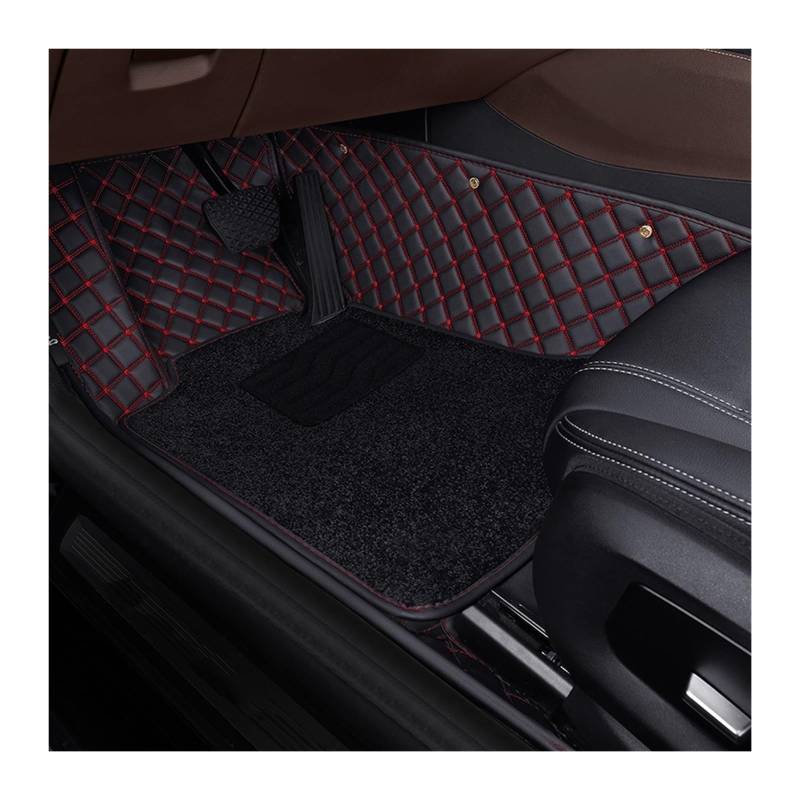 Automatten Doppelschichtige Auto-Fußmatten Für X3 Für E83 2003–2010 Für F25 2011–2017 Für G01 2018–2023 Fussmatten Auto(Black red 1set,For G01 2018-2023) von DHDYJSA