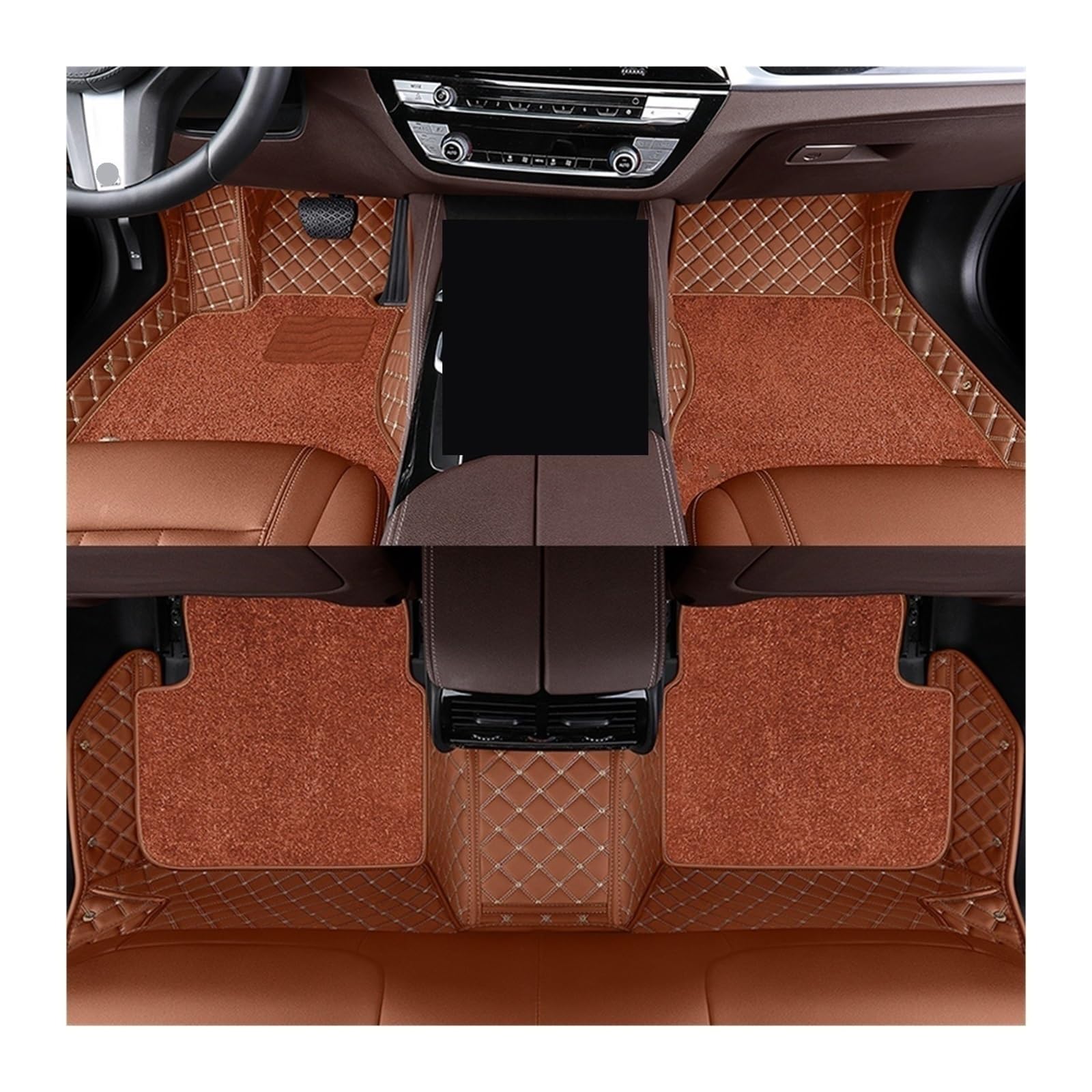 Automatten Doppelschichtige Auto-Fußmatten Für X3 Für E83 2003–2010 Für F25 2011–2017 Für G01 2018–2023 Fussmatten Auto(Brown,For E83 2003-2010) von DHDYJSA