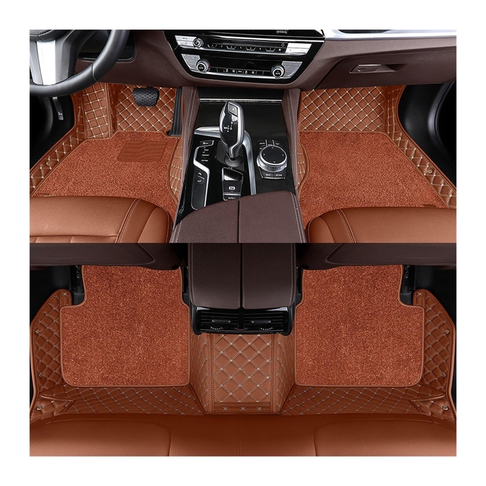 Automatten Doppelschichtige Auto-Fußmatten Für X3 Für E83 2003–2010 Für F25 2011–2017 Für G01 2018–2023 Fussmatten Auto(Brown,For E83 2003-2010) von DHDYJSA