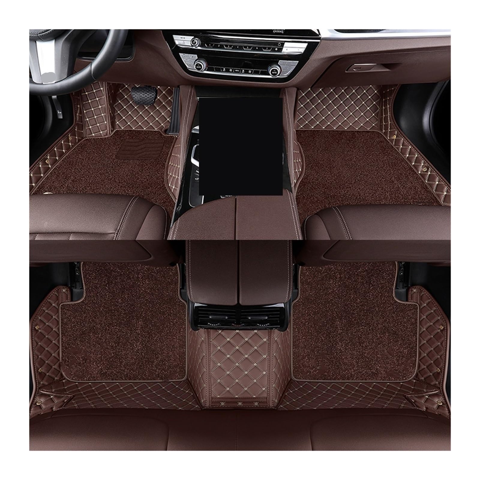 Automatten Doppelschichtige Auto-Fußmatten Für X3 Für E83 2003–2010 Für F25 2011–2017 Für G01 2018–2023 Fussmatten Auto(Coffee,For E83 2003-2010) von DHDYJSA