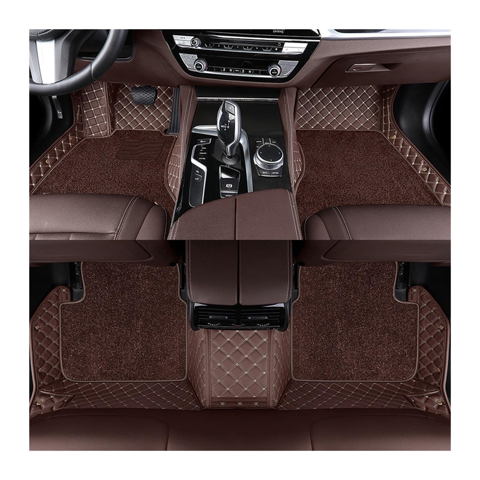 Automatten Doppelschichtige Auto-Fußmatten Für X3 Für E83 2003–2010 Für F25 2011–2017 Für G01 2018–2023 Fussmatten Auto(Coffee,For G01 2018-2023) von DHDYJSA