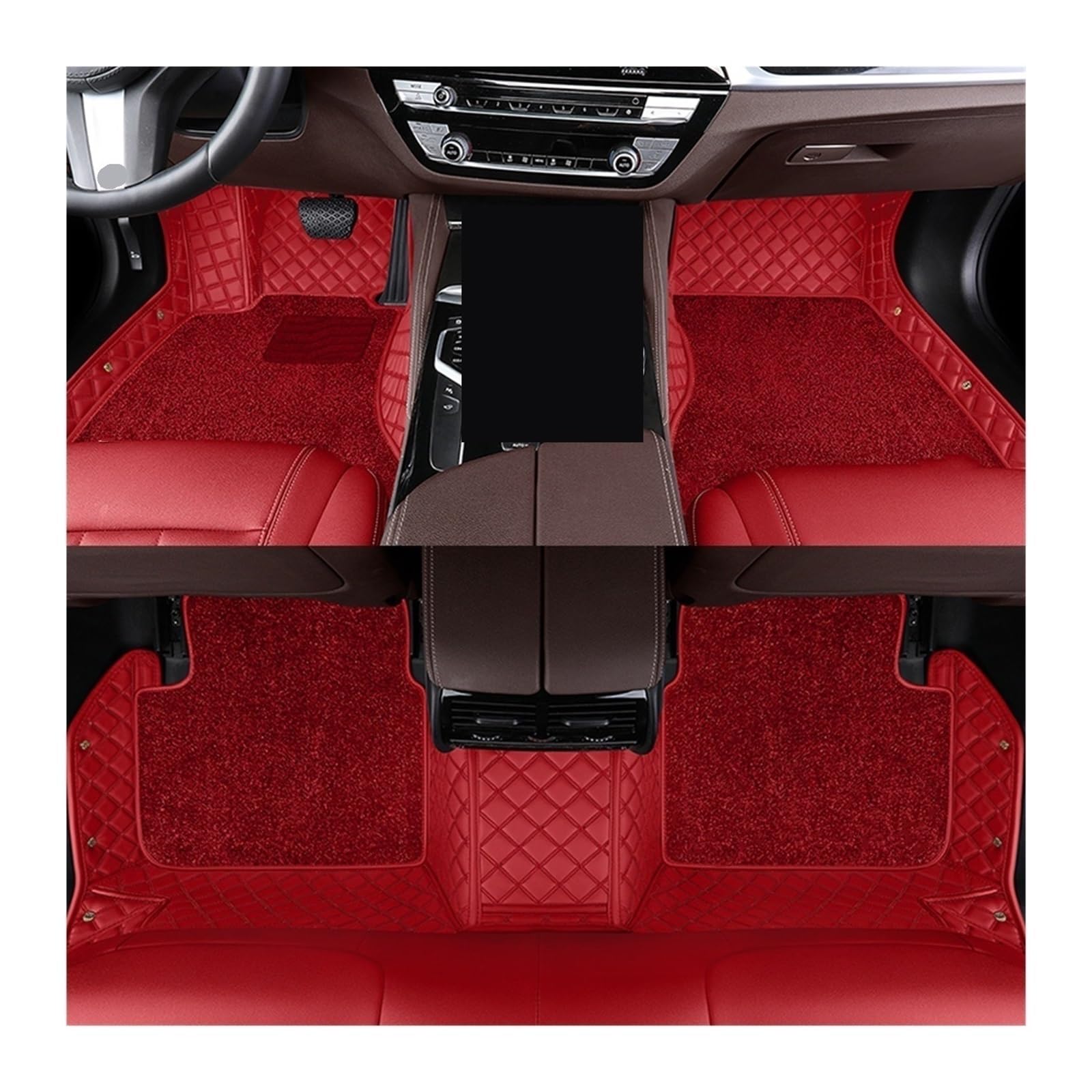 Automatten Doppelschichtige Auto-Fußmatten Für X3 Für E83 2003–2010 Für F25 2011–2017 Für G01 2018–2023 Fussmatten Auto(Red,For E83 2003-2010) von DHDYJSA