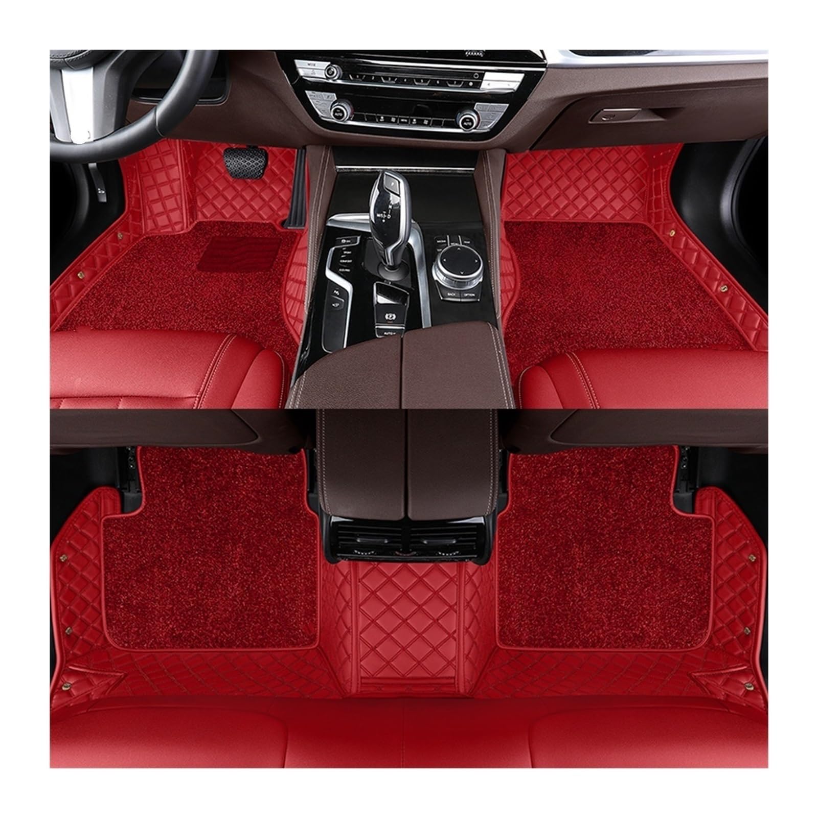 Automatten Doppelschichtige Auto-Fußmatten Für X3 Für E83 2003–2010 Für F25 2011–2017 Für G01 2018–2023 Fussmatten Auto(Red,For G01 2018-2023) von DHDYJSA