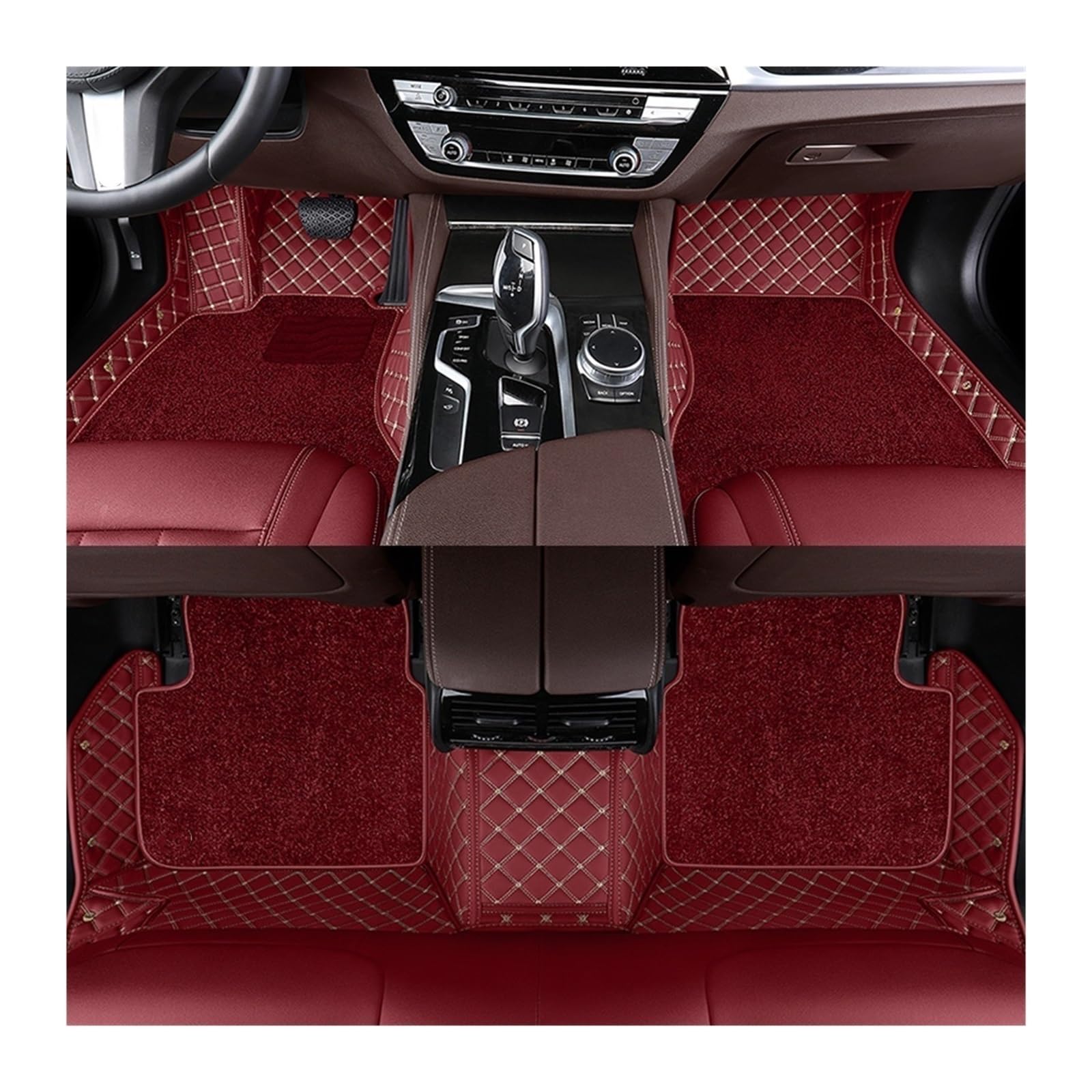 Automatten Doppelschichtige Auto-Fußmatten Für X3 Für E83 2003–2010 Für F25 2011–2017 Für G01 2018–2023 Fussmatten Auto(Wine red,For E83 2003-2010) von DHDYJSA