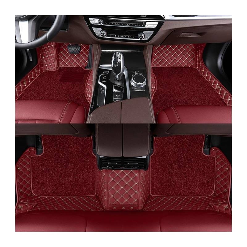 Automatten Doppelschichtige Auto-Fußmatten Für X3 Für E83 2003–2010 Für F25 2011–2017 Für G01 2018–2023 Fussmatten Auto(Wine red,For E83 2003-2010) von DHDYJSA