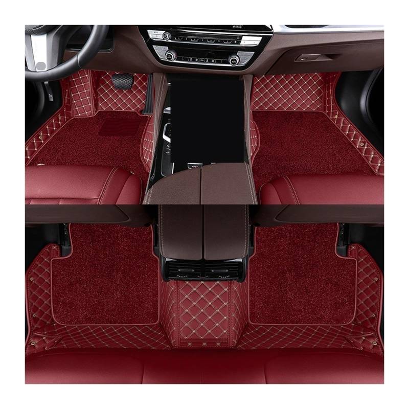 Automatten Doppelschichtige Auto-Fußmatten Für X3 Für E83 2003–2010 Für F25 2011–2017 Für G01 2018–2023 Fussmatten Auto(Wine red,For G01 2018-2023) von DHDYJSA