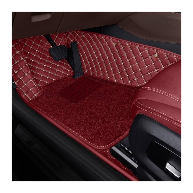 Automatten Doppelschichtige Auto-Fußmatten Für X3 Für E83 2003–2010 Für F25 2011–2017 Für G01 2018–2023 Fussmatten Auto(Wine red 1set,For F25 2011-2017) von DHDYJSA