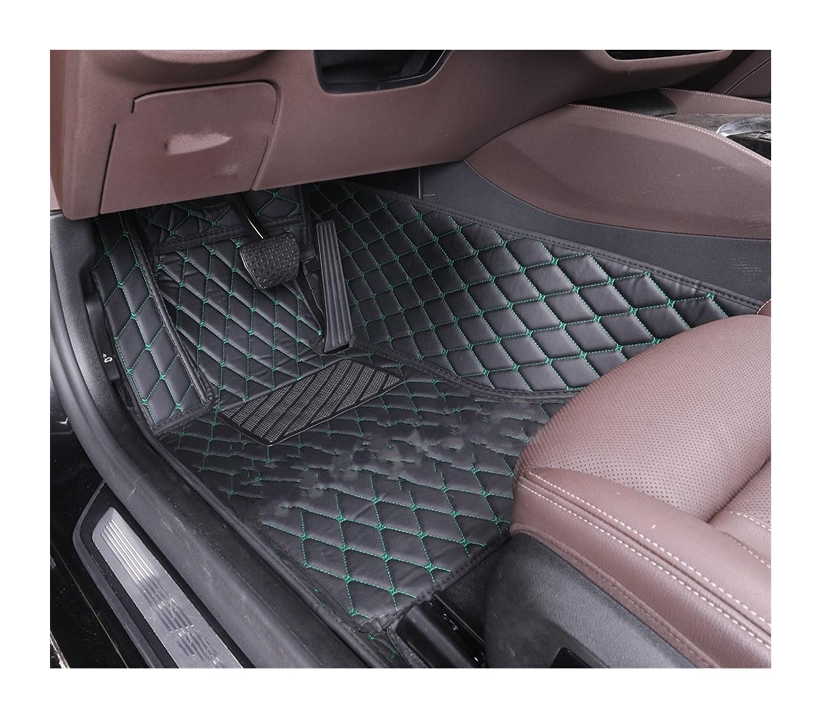 Automatten Für 3 Serie Für M3 Für E36 30 46 90 91 92 93 30 31 80 34 Für F35 Für G20 Für G28 Für G80 Benutzerdefinierte Auto Boden Matte Fussmatten Auto(Black green driver) von DHDYJSA