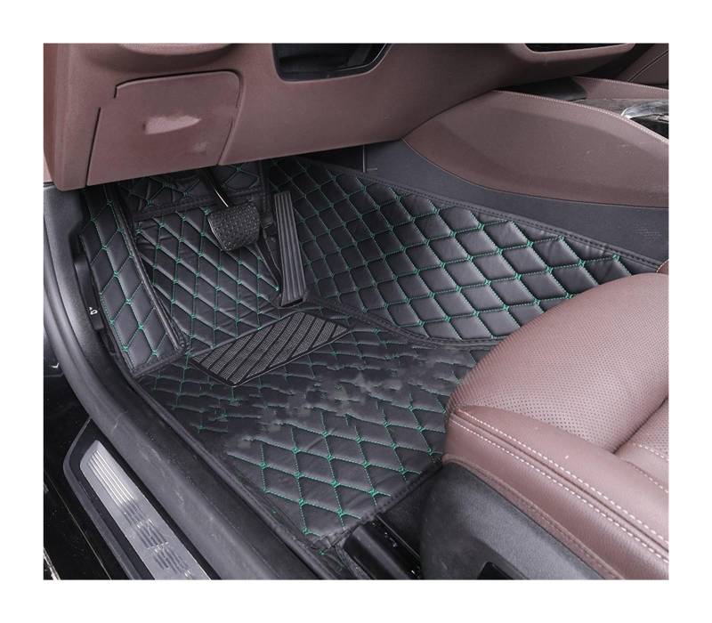 Automatten Für 3 Serie Für M3 Für E36 30 46 90 91 92 93 30 31 80 34 Für F35 Für G20 Für G28 Für G80 Benutzerdefinierte Auto Boden Matte Fussmatten Auto(Black green driver) von DHDYJSA