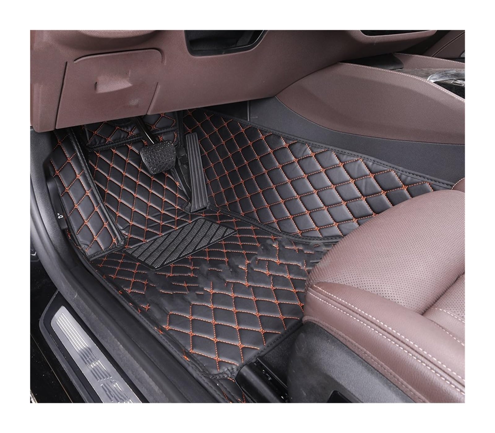 Automatten Für 3 Serie Für M3 Für E36 30 46 90 91 92 93 30 31 80 34 Für F35 Für G20 Für G28 Für G80 Benutzerdefinierte Auto Boden Matte Fussmatten Auto(Black orange driver) von DHDYJSA