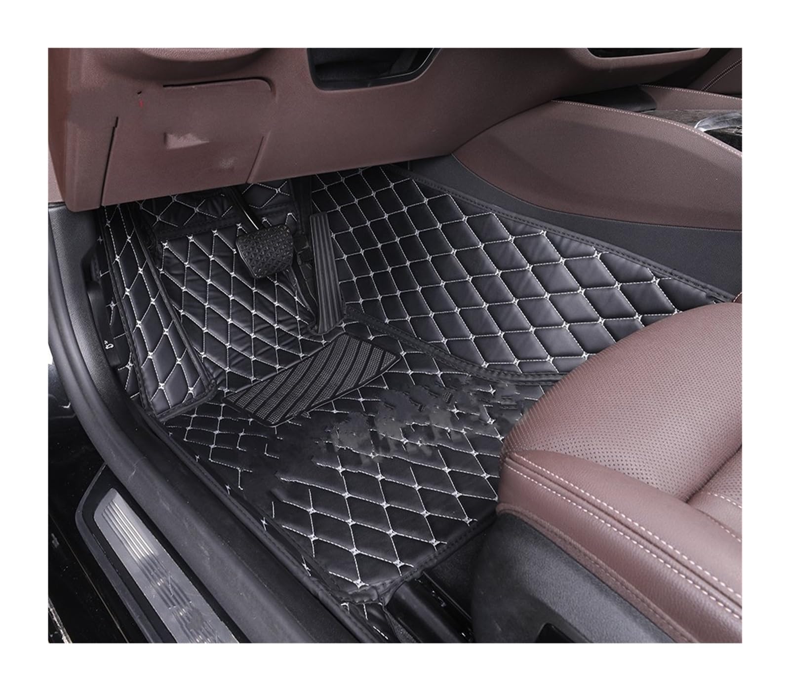 Automatten Für 3 Serie Für M3 Für E36 30 46 90 91 92 93 30 31 80 34 Für F35 Für G20 Für G28 Für G80 Benutzerdefinierte Auto Boden Matte Fussmatten Auto(Black white driver) von DHDYJSA