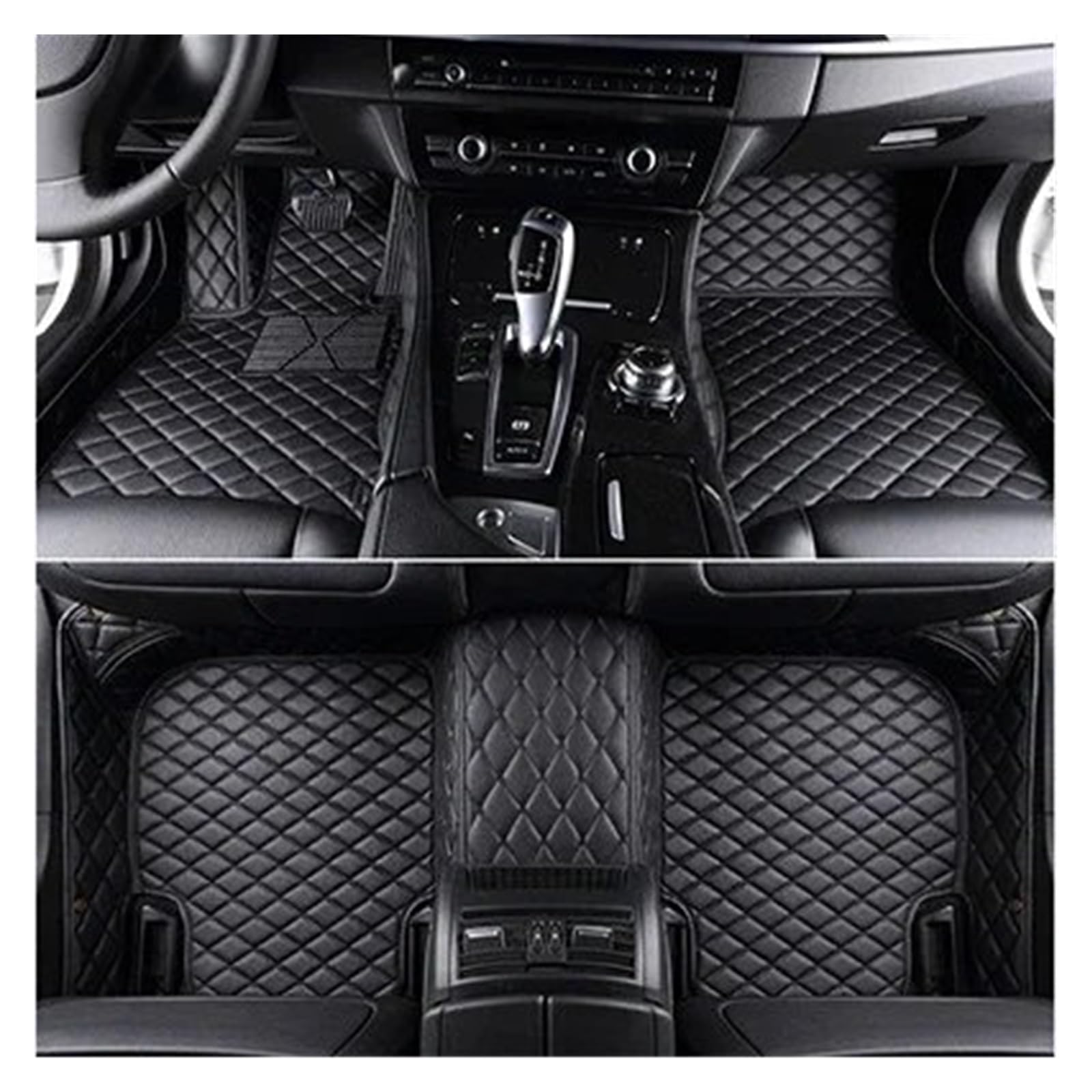 Automatten Für 5 Series Für E39 1995-2004 Für E60 Für F10 Für G30 2017-2022 Jahr Auto Innen Teppich Benutzerdefinierte Auto Boden Matte Fussmatten Auto(All black,5 E60 2004-2010) von DHDYJSA
