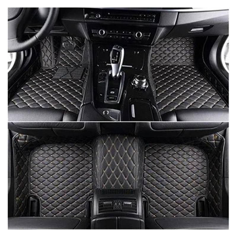 Automatten Für 5 Series Für E39 1995-2004 Für E60 Für F10 Für G30 2017-2022 Jahr Auto Innen Teppich Benutzerdefinierte Auto Boden Matte Fussmatten Auto(Black beige,5 E39 1995-2004) von DHDYJSA