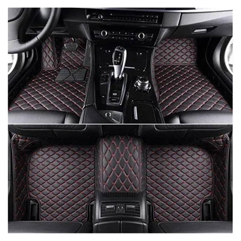 Automatten Für 5 Series Für E39 1995-2004 Für E60 Für F10 Für G30 2017-2022 Jahr Auto Innen Teppich Benutzerdefinierte Auto Boden Matte Fussmatten Auto(Black red,5 F10 2010-2016) von DHDYJSA