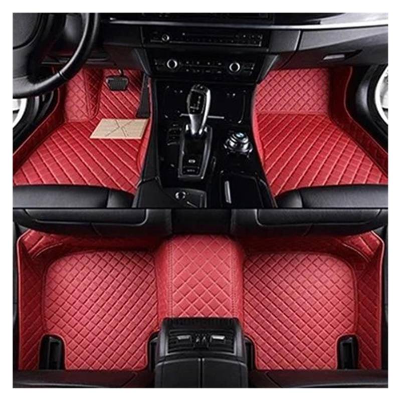 Automatten Für 5 Series Für E39 1995-2004 Für E60 Für F10 Für G30 2017-2022 Jahr Auto Innen Teppich Benutzerdefinierte Auto Boden Matte Fussmatten Auto(Red,5 F10 2010-2016) von DHDYJSA