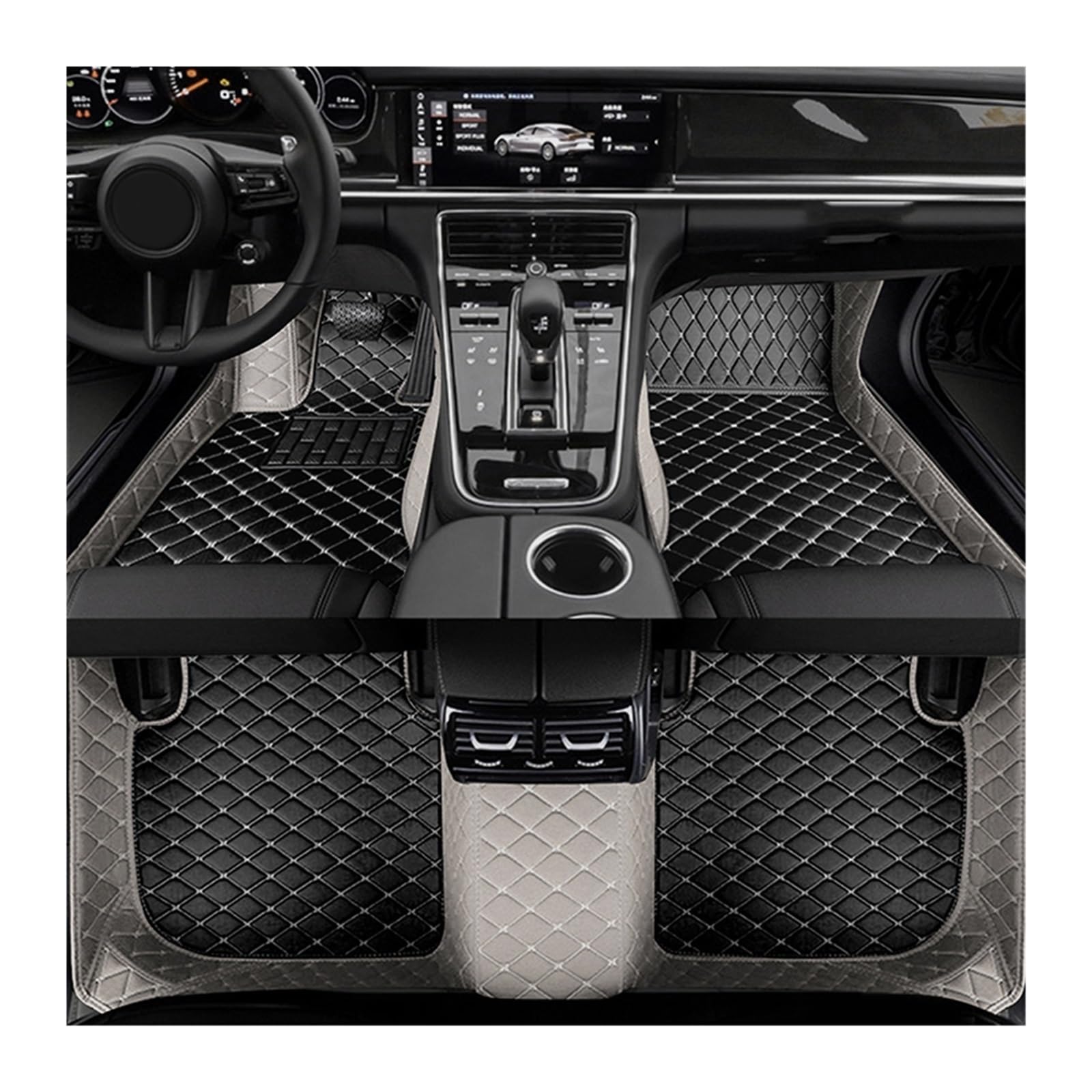Automatten Für Ford Für Mustang 2015 2016 2017 2018 2019 2020 2021 Auto Fußmatten Interior Styling Leder Teppiche Auto Schutz Fussmatten Auto(3PC floor mat 16,Left steering wheel) von DHDYJSA