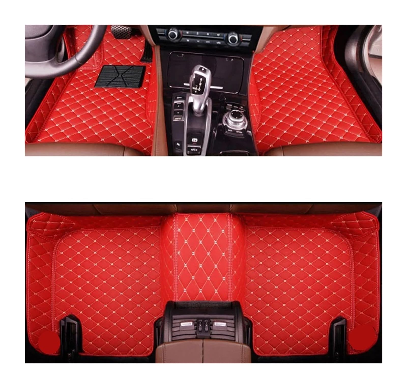 Automatten Für Ford Für Mustang 2021 2020 2019 2018 2017 2016 2015 Auto Fußmatten Interior Styling Leder Teppiche Auto Schutz Fussmatten Auto(3PC floor mat 6,Right steering wheel) von DHDYJSA