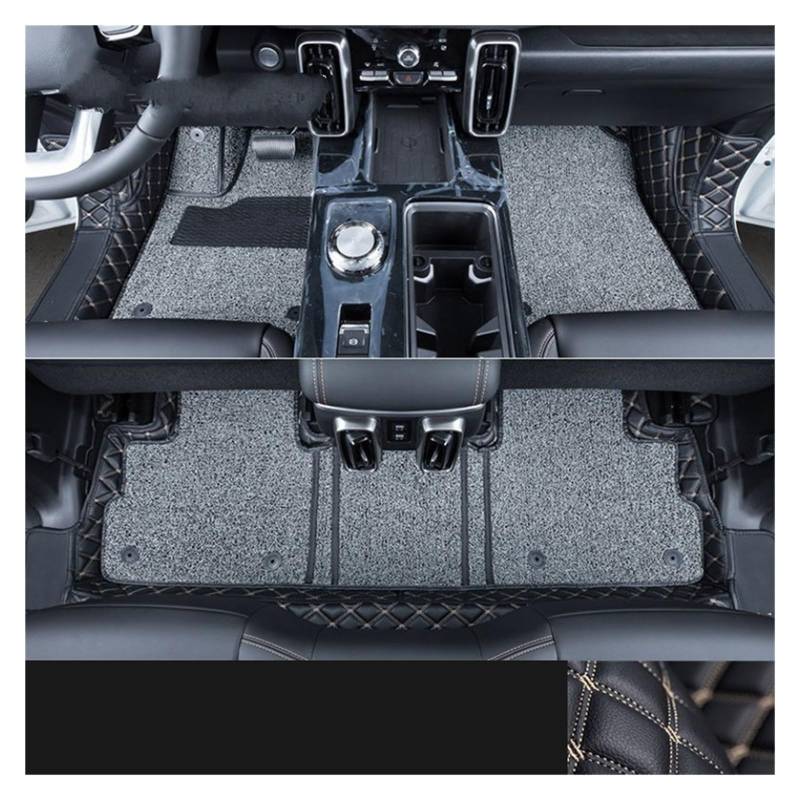 Automatten Für Haval Für Dargo 2021 2022 2023 2024 Auto Fußmatten Teppich PU Leder Fuß Pad Innen Floorliner Auto Zubehör Fussmatten Auto(Double layer Black A) von DHDYJSA