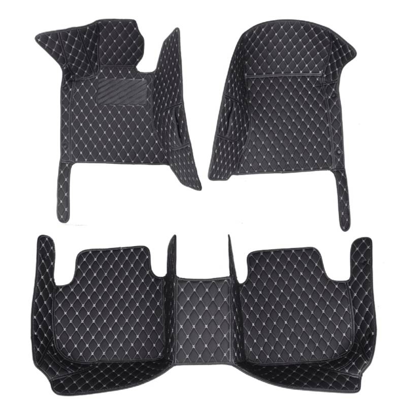 Automatten Für Hyundai Für Santa Für Fe 2006 2007 2008 2009 Auto Fußmatten Auto Innen Zubehör Leder Teppiche Teppiche Fuß Pads Fussmatten Auto(Black White) von DHDYJSA