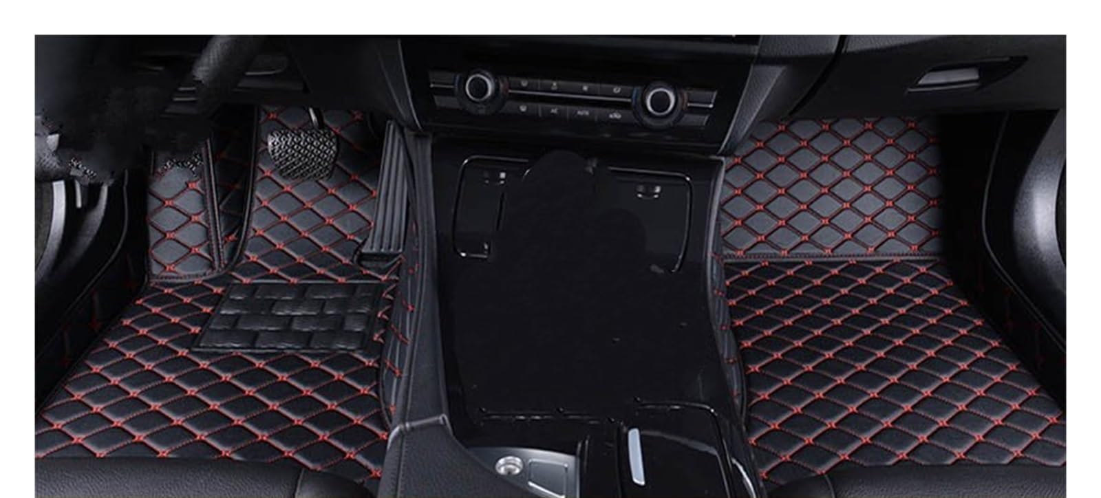 Automatten Für KIA Für Cerato Für Forte Für K3 2001-2023 Auto Teppiche Fuß Coche Zubehör Benutzerdefinierte Auto Fußmatten Fussmatten Auto(Black Red,2001-2008) von DHDYJSA