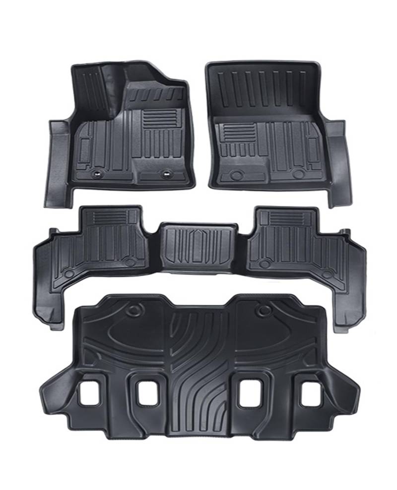 Automatten Für Toyota Für Land Für Cruiser Für Lc300 2022 Fuß Matte Auto Matten Material Wasserdicht Teppich Fussmatten Auto(LDH-7 Seats-Black) von DHDYJSA